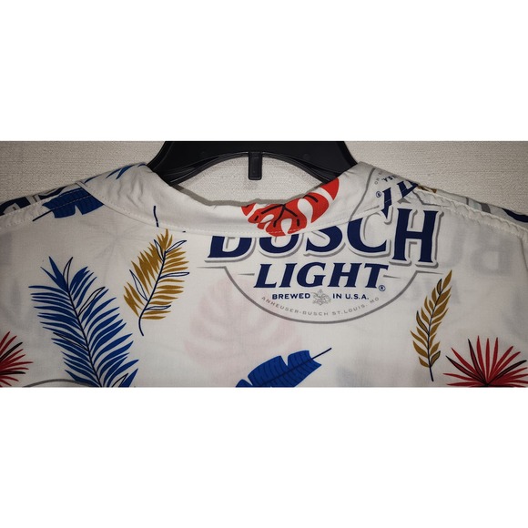 busch light collared button down short sleeve shirt medium - Picture 7 of 7
